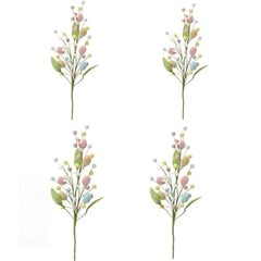 Artificial Easter Flower,4 Pcs Easter Colorful Egg Berries Decorations, Spring