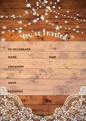 25 rustic invitations & 25 envelopes for wedding, bridal shower, birthdays, e…