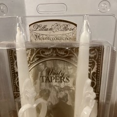 LILLIAN ROSE White CARVED Wedding Unity PILLAR CANDLE & Unity Candles NEW IN BOX