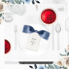 20 PCS Dusty Blue Table Name Cards Wedding Dinner Place Cards Seating Decor