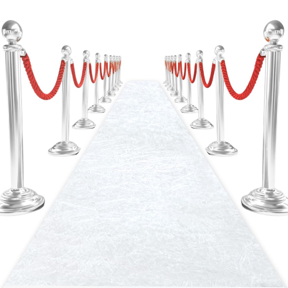 Aisle Runner 4ft X 15ft White Velvet for Wedding Ceremony – Elegant Walkway