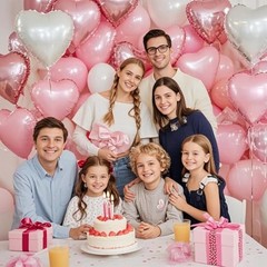 18 Inch Heart Balloons, 12 Pcs Heart Foil Mylar Balloons Birthday Pink
