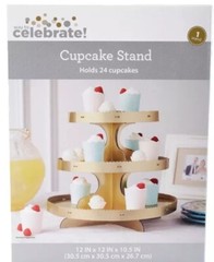 CUPCAKE Stand Tower Display Gold 12″ x 12″ x 10.5″ Wedding Party 24 Treats