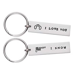Matching Love Keychains for Couples Anniversary Wedding I Love You I Know
