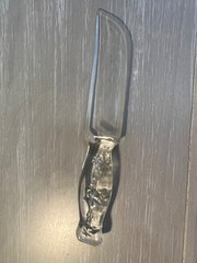 Vintage 9” Cake Or Fruit Knife Clear Decorative glass stars