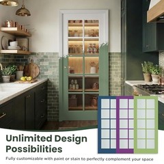 Pantry Door 30×80 Inch – French Interior Door Slab with 10 30×80 Inch – White