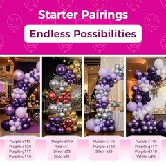 Metallic Purple Latex Party Balloons – 100 Pack 12inch (Normal) 12-purple-s119