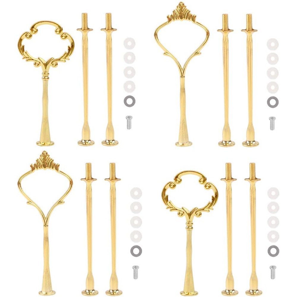 4 Set of 3 Tier Cake Plate Stand Handle Hardware, 2 Styles Tiered Fruit5726
