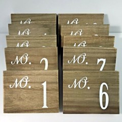 Set Handmade Wood Blocks Table Numbers 1-10 for Events,Parties,Special Occasions