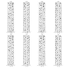 8* Flower Columns w/ LED Lights White PVC Wedding Roman Decorative Column