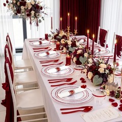 Ciaell 350PC Red Plastic Plates Set for 50 Guests – Dinnerware & Cups