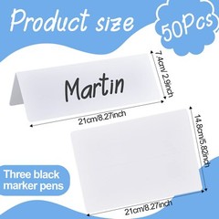 50 Pieces Dry Erase Name Tent Table Cards 5.8 x 7.9 Inches Non Adhesive Name …