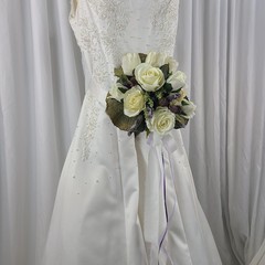 Tulip and Amethyst Garden Faux Silk Wedding Bouquet
