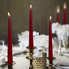 BOLSIUS Dark Red Taper Candles – 4 Pack Unscented 10 Inch 10 inch,