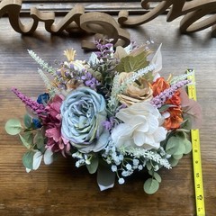 Beautiful Bridal Wedding Bouquet Budget Handmade Faux Floral Blue Orange Purple