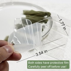 30 PCS Acrylic Place Card For Wedding Clear Transparent DIY Seating Blue Ribbon