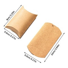 50pcs Kraft Black White Paper Pillow Box for Jewelry Candy Gift Wedding Favor Sm