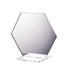 5 SILVER 5″ Hexagon ACRYLIC STANDS TABLE NUMBERS Sign Holders Party Decorations