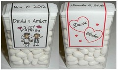 70 WEDDING FAVORS TIC TAC LABELS ~ PERSONALIZED