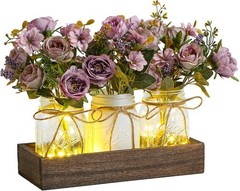 3 Pcs Mason Jar Centerpiece Table Decorations for Dining Farmhouse Coffee Table