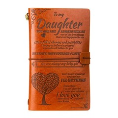 To My Daughter Gift Leather Journals from Mom or Dad, 140 Pages Writing Journ…