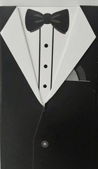 Details Accessories Wedding Favor Boxes Groom Tuxedo Suit Black White Pkg of 10