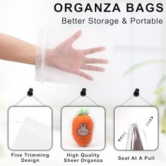 50PCS Organza Bags 6×9 Large Gift Bags for Candy 1 Count (Pack of 50) White