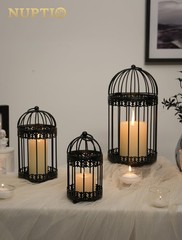 NUPTIO Decorative Bird Cages for Small/Medium/Large Set – 3 pieces, Black