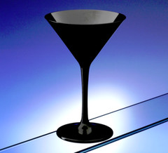 Unbreakable Polycarbonate Black Martini Cocktail Glasses Pack of 6