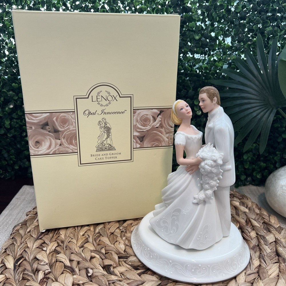 Lenox Opal Innocence | Bride and Groom | Cake Topper | New in Box | Wedding