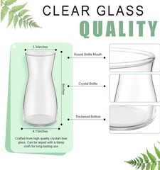 Thenshop 10 Pcs 8» Tall Clear Flower Vase Wide Mouth Crystal Glass Boho…