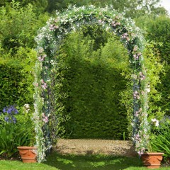 7.9′ Metal Garden Arch Wedding Arbor Outdoor Indoor Chrismas Decor Plant Support