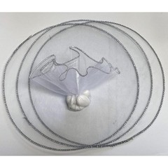 24 TULLE WRAPPERS White Organza W/ Silver Edge CIRCLES 9″ DIY Party Favors