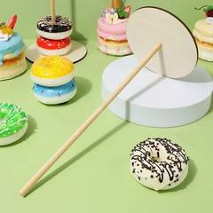 6 Sets Wooden Donut Rack Display Holder Beige Reusable for Table