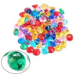 100Pcs 20MM Acrylic Diamond Gems Jewels Pirate Treasure Chest Hunt Party for