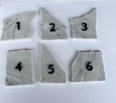 1-6 Marble Table Numbers + 5 Marble Styling Pieces
