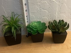 Cute Set~ 3 Assorted 3,4, 5” Faux Small Succulent Plants Pots Wedding Home Decor