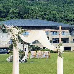 Wedding Arch Flowers with Drapes Greenery for Valentines Day Holiday Wedding