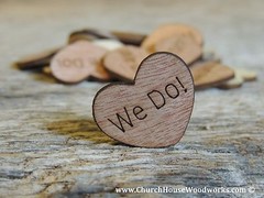 100 qty 1″ We Do Wood Hearts Table Confetti Wooden Wedding Decor Embellishments
