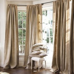 DRAPE PANEL 2PC SET BURLAP JUTE CURTAIN 16ft 192″ x 60″ NATURAL QUALITY USA MADE