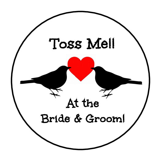Wedding bird seed toss Stickers, labels, tags