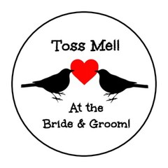 Wedding bird seed toss Stickers, labels, tags