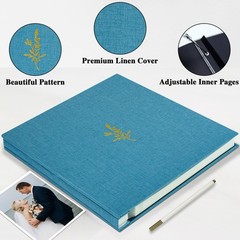 Self Adhesive Photo Album, Sky Blue Scrapbook Album with DIY 40 Blank Pages, …