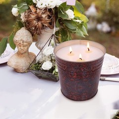 2 Packs Citronella Candle Outdoor Indoor, Large Candle, Brown Rust