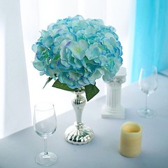 Baby Blue 5 Silk Hydrangea Bushes Wedding Flowers Bouquets Party Centerpieces