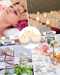 100 Qunclay 1.65″ Floating Unscented Dripless Candles for Wedding Decor
