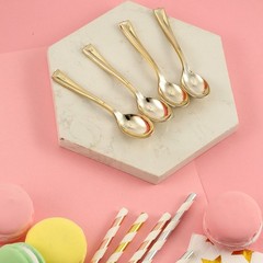 72 GOLD 4″ long Dessert Spoons Wedding Party Events Home Disposable Tableware