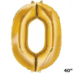 40″ GOLD Number 0 Mylar Foil Balloon 1 pc Party BackDrop Decorations Supply