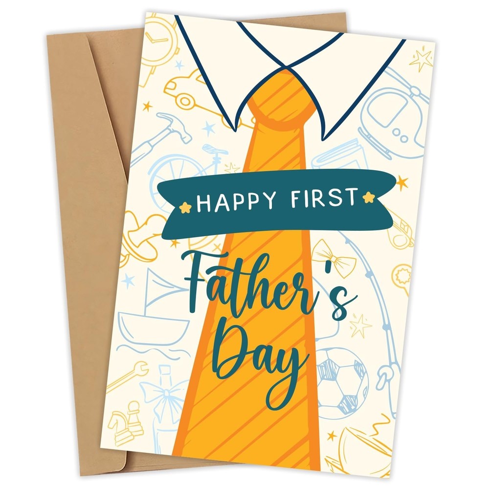 Happy First Father’s Day Card For Husband From Wife – New Dad Fathers Day Car…