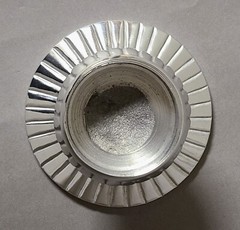 Compote Bowl 8″D 6″Hi Set/2 Polished Aluminum Fluted Pedestal FREE SHIPPING
